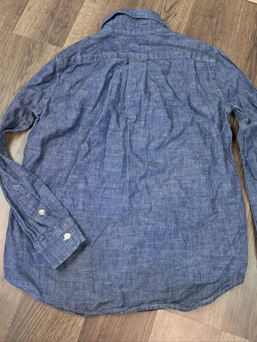 Ralph Lauren Shirt Boys Size 7 Blue Denim Button Up Long Sleeve